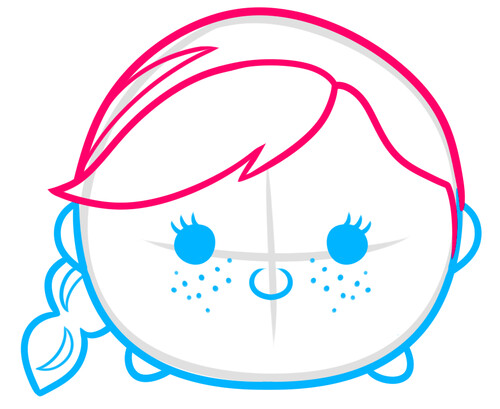 Как нарисовать Анну из Холодного сердца в стиле Tsum Tsum 5