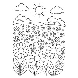 Поле с ромашками