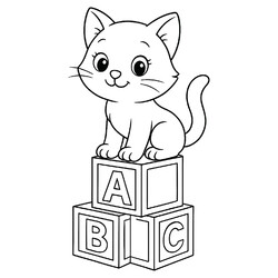 Кошка на кубиках