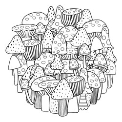 Раскраска Грибной круг