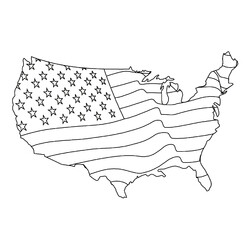 Американский флаг в виде карты