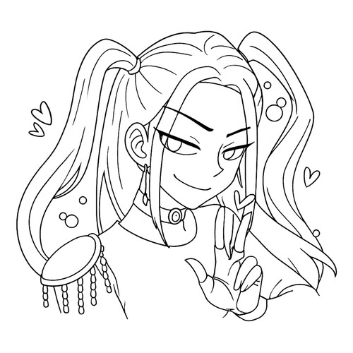 Раскраска Аниме портрет Миры