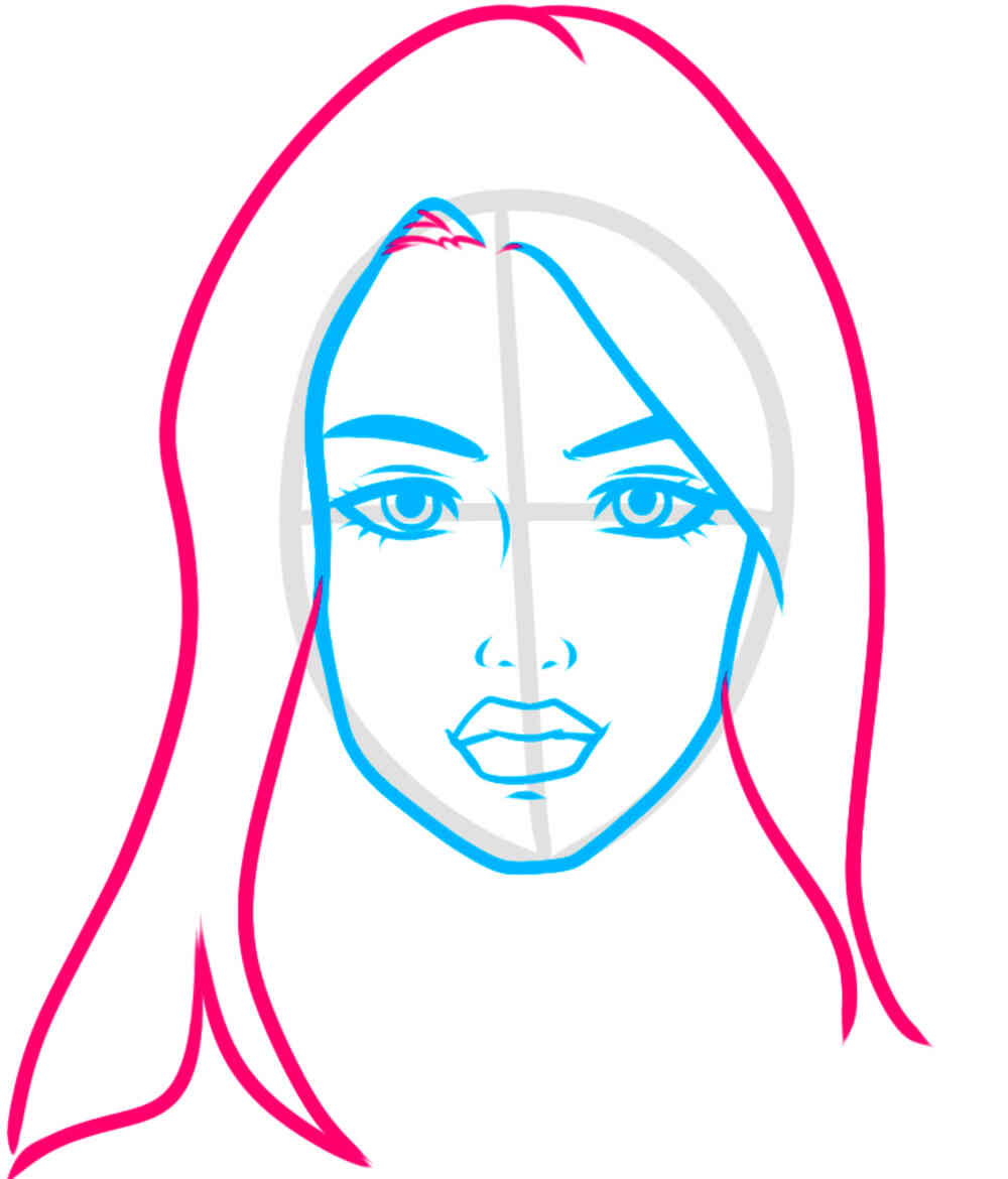 Легкий рисунок лица девушки для начинающих