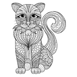 Раскраска Зентангл кошка