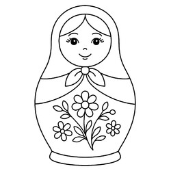 Матрёшка с узором цветком