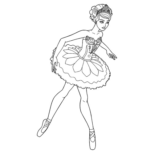 Раскраска Девочка балерина